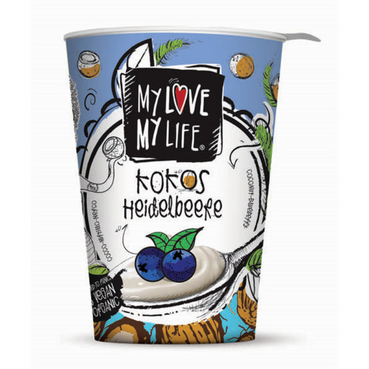 Βιολογικό, Vegan Επιδόρπιο Καρύδας με Μύρτιλο 180g   My Love My Life